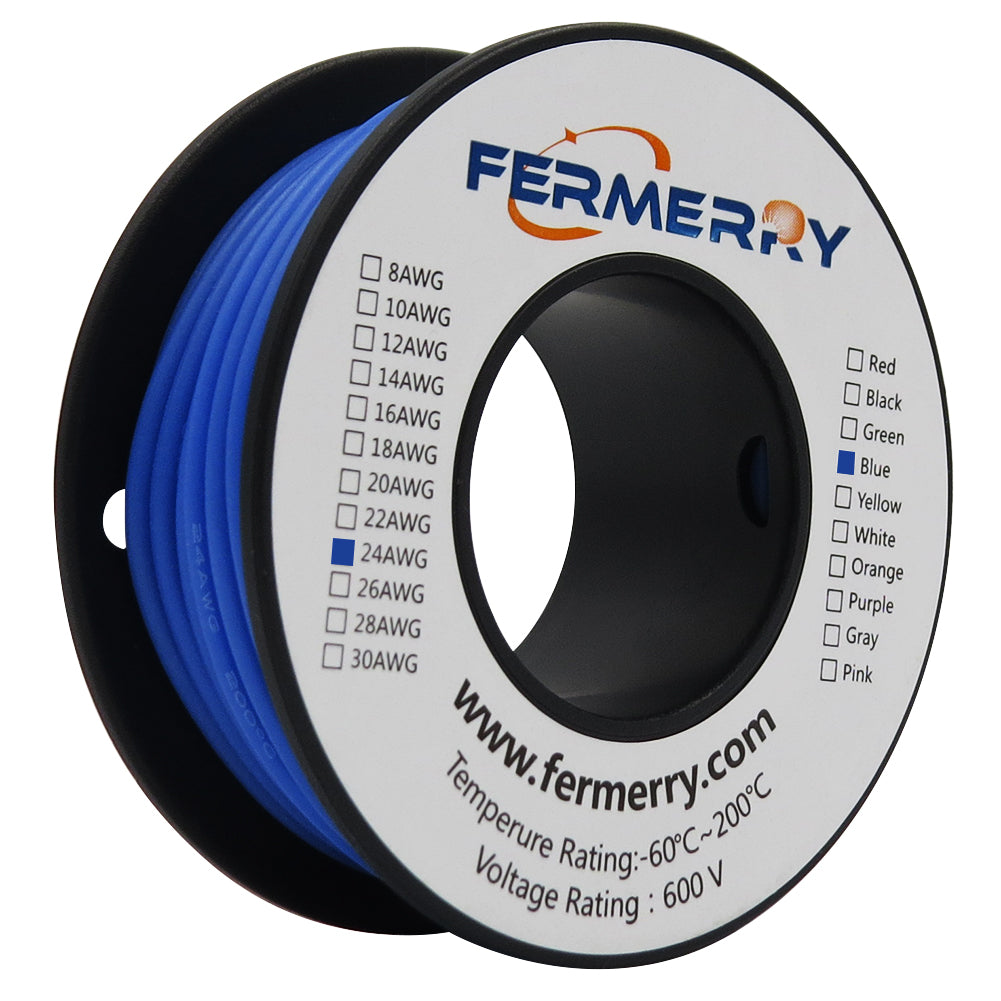 Fermerry 24 Gauge Stranded Wire Electrical Wire 24 AWG Silicone Cables –  Fermerry Technology