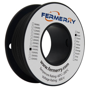 Fermerry 8AWG Silicone Wire Stranded Tinned Copper Wire Hook up 6 Colors 10Ft each 8 Gauge Electrical Wire